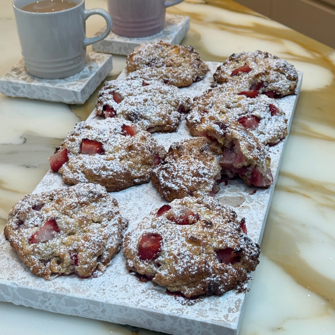 Strawberry White Choc Muffin Tops