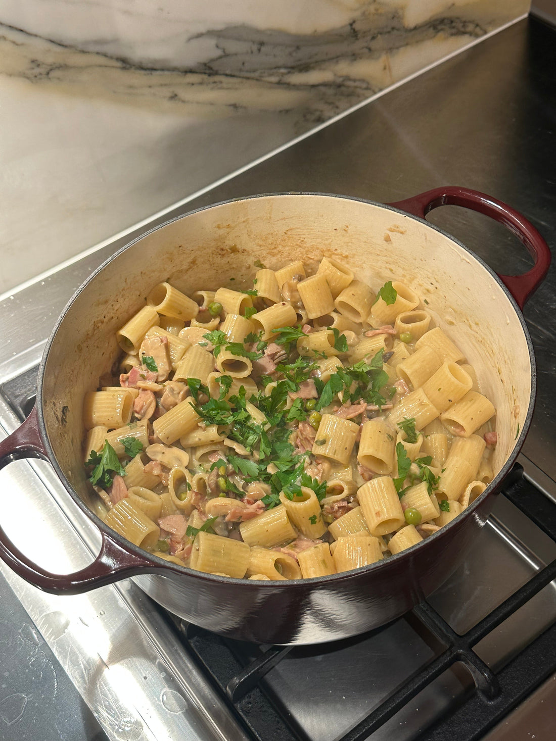Creamy Mushroom Bacon Pasta
