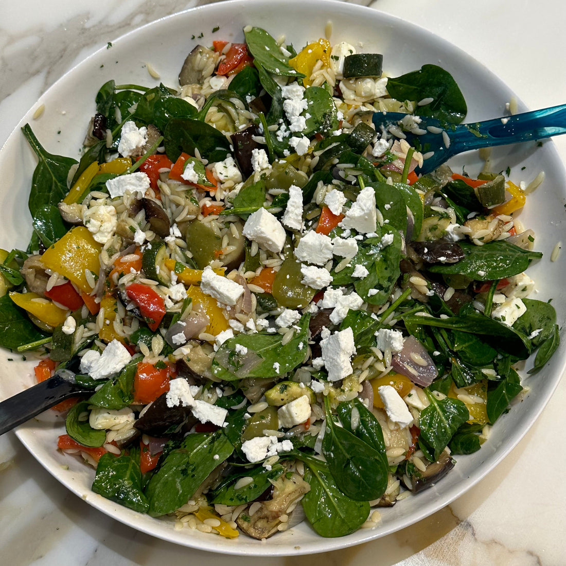 Roast Veggie Orzo Salad