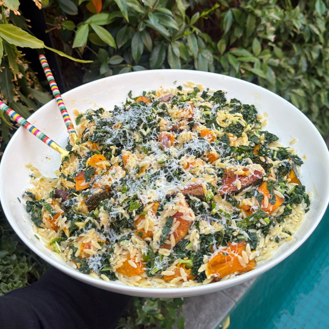 Roasted Pumpkin, Orzo & Tuscan Kale Salad