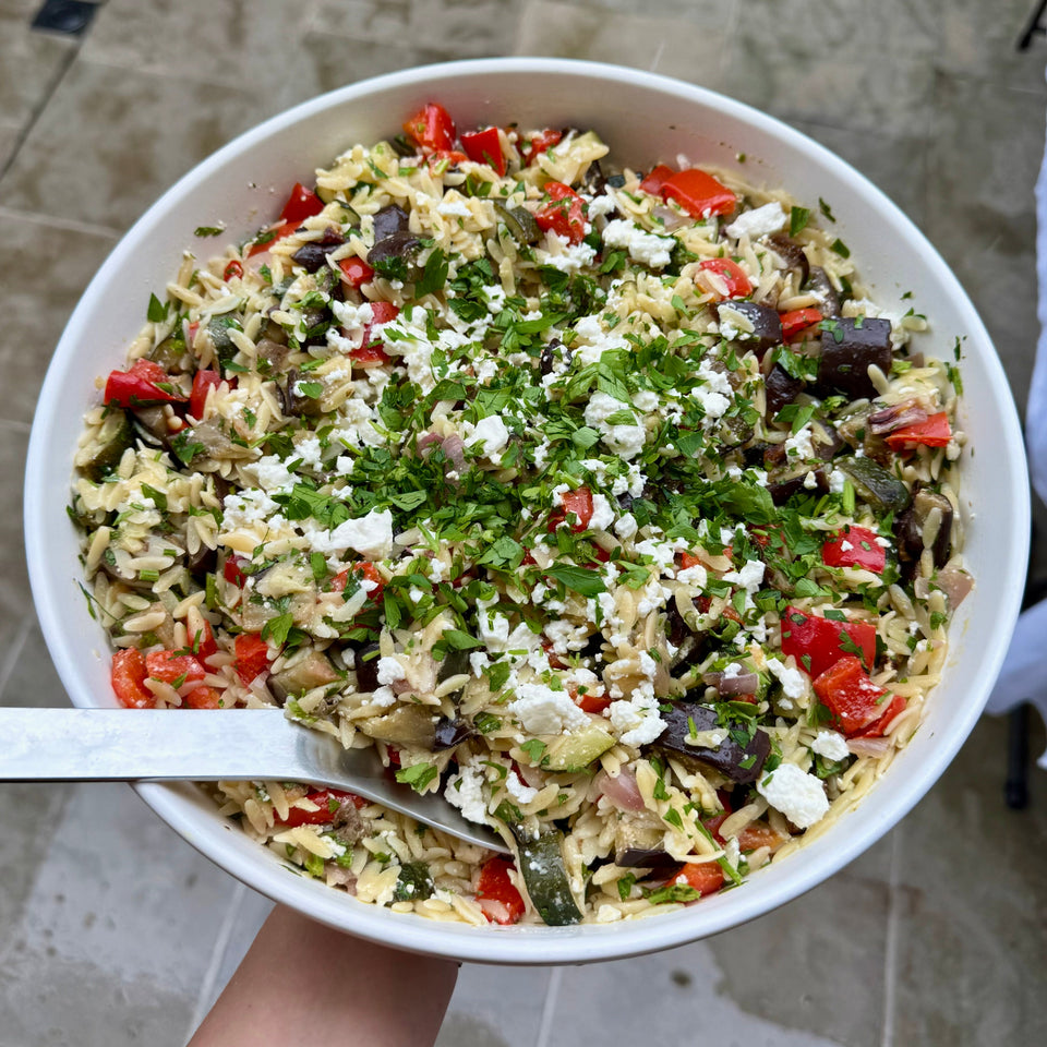 Roast Veggie Orzo Salad