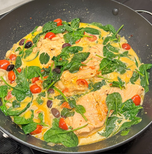 One Pan Tuscan Salmon