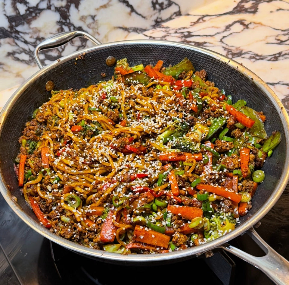 Beef & Pork Noodle Stir-Fry
